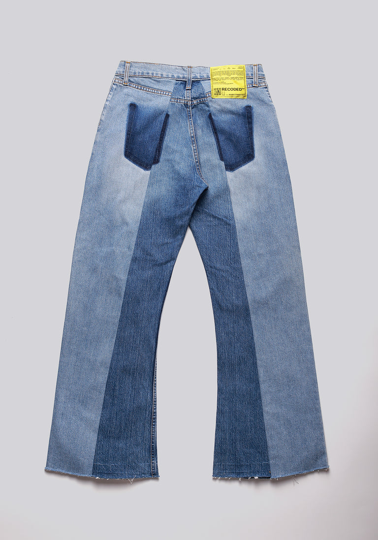 Large Biais Cut Split Denim