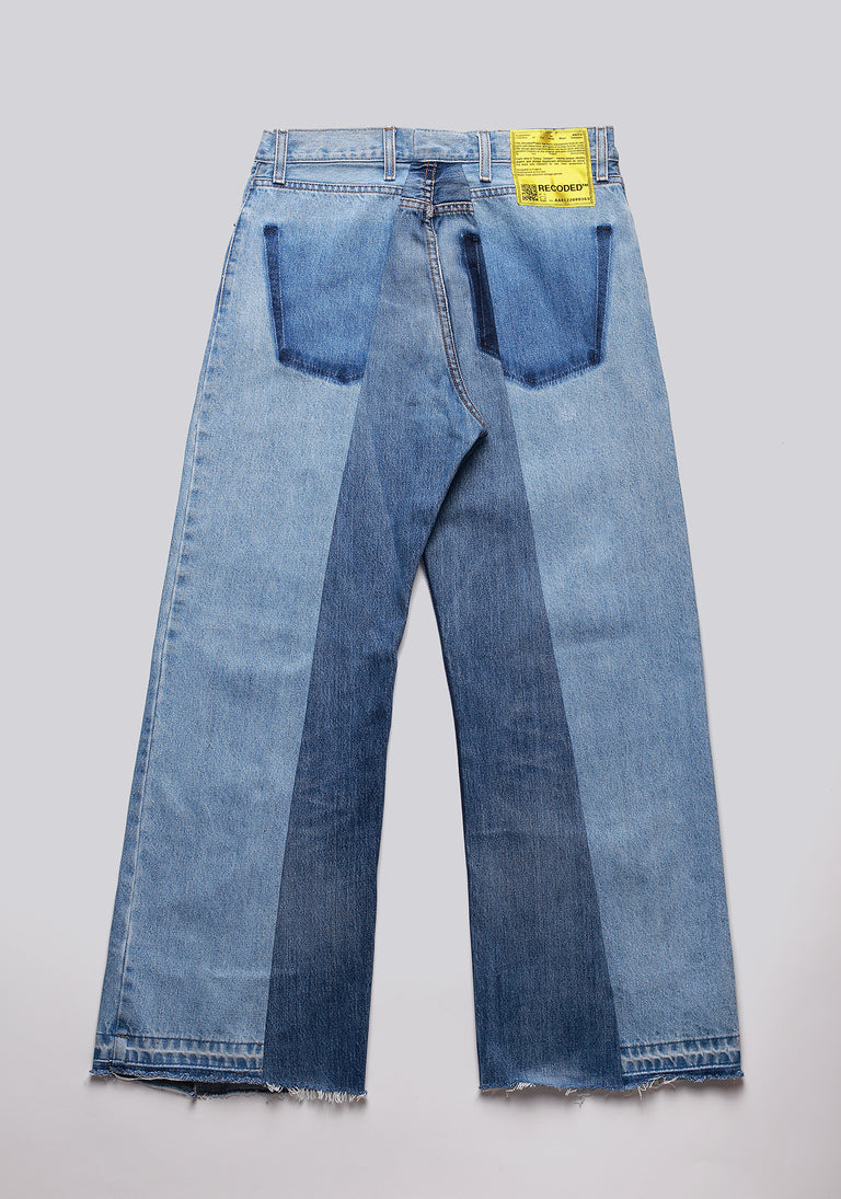 Large Biais Cut Split Denim