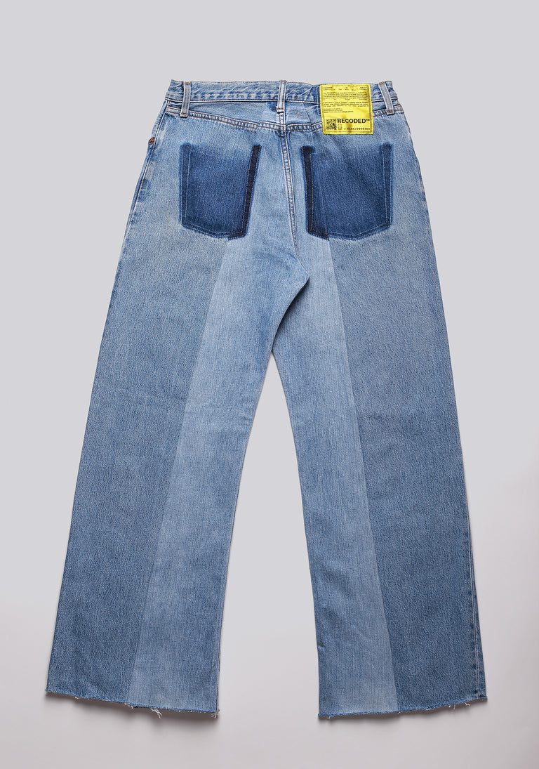 Large Biais Cut Split Denim