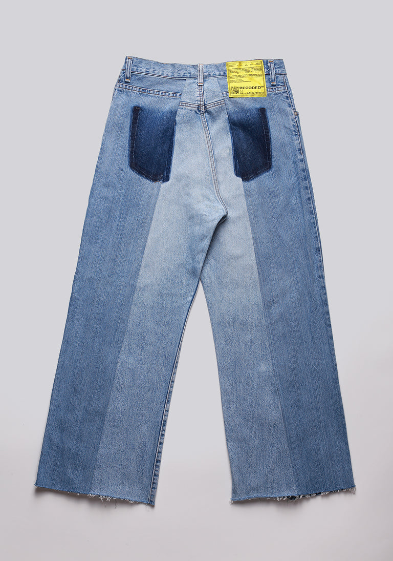 Large Biais Cut Split Denim