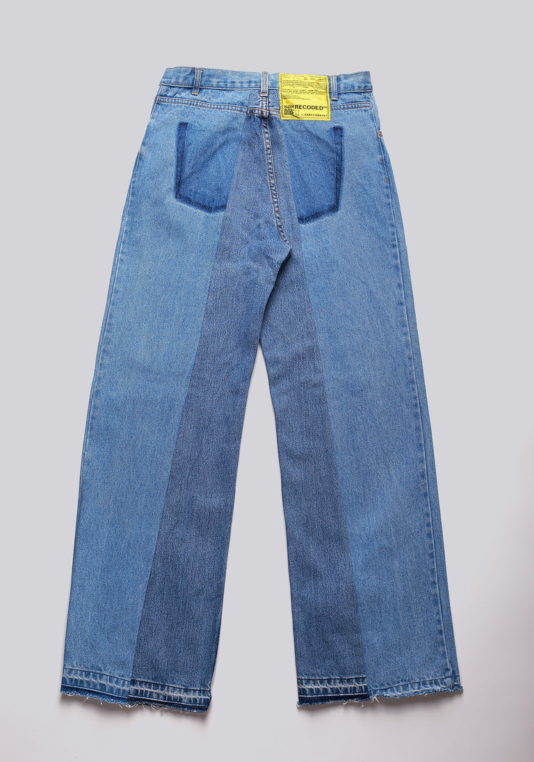 Large Biais Cut Split Denim