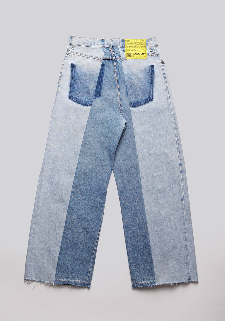 Large Biais Cut Split Denim