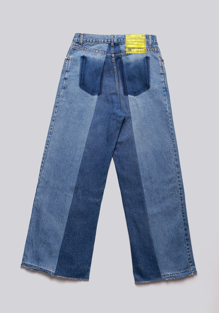 Large Biais Cut Split Denim