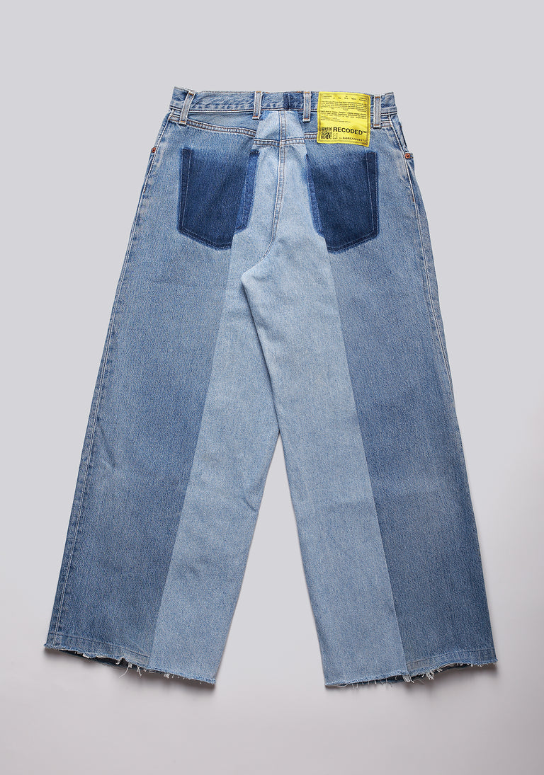 Large Biais Cut Split Denim