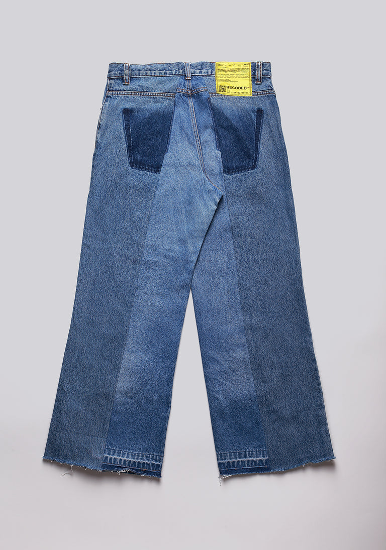 Large Biais Cut Split Denim