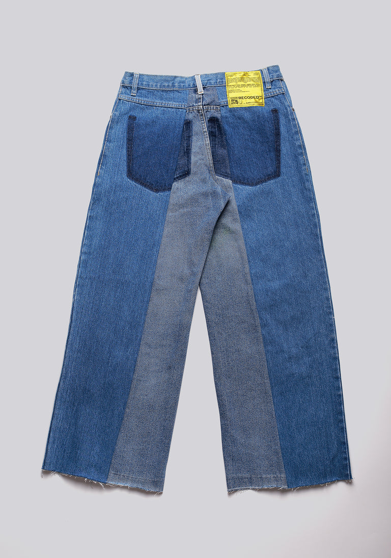 Large Biais Cut Split Denim