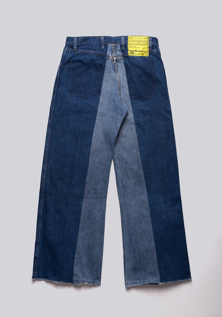 Large Biais Cut Split Denim