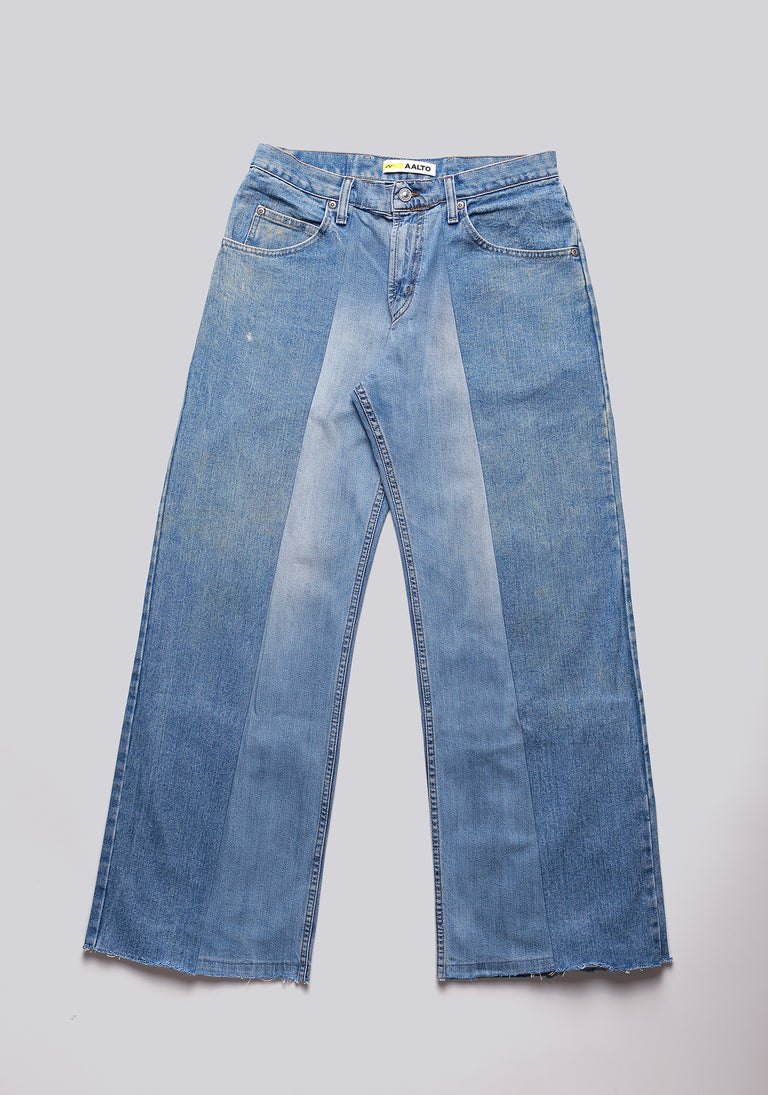 Large Biais Cut Split Denim