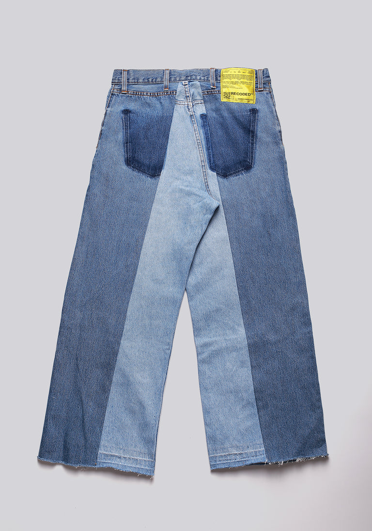 Large Biais Cut Split Denim