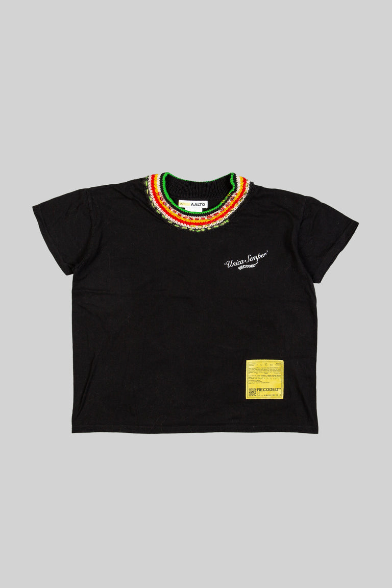 Handknit Collar T-Shirt