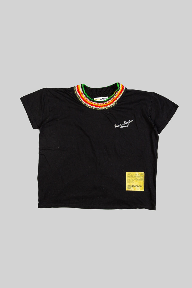 Handknit Collar T-Shirt