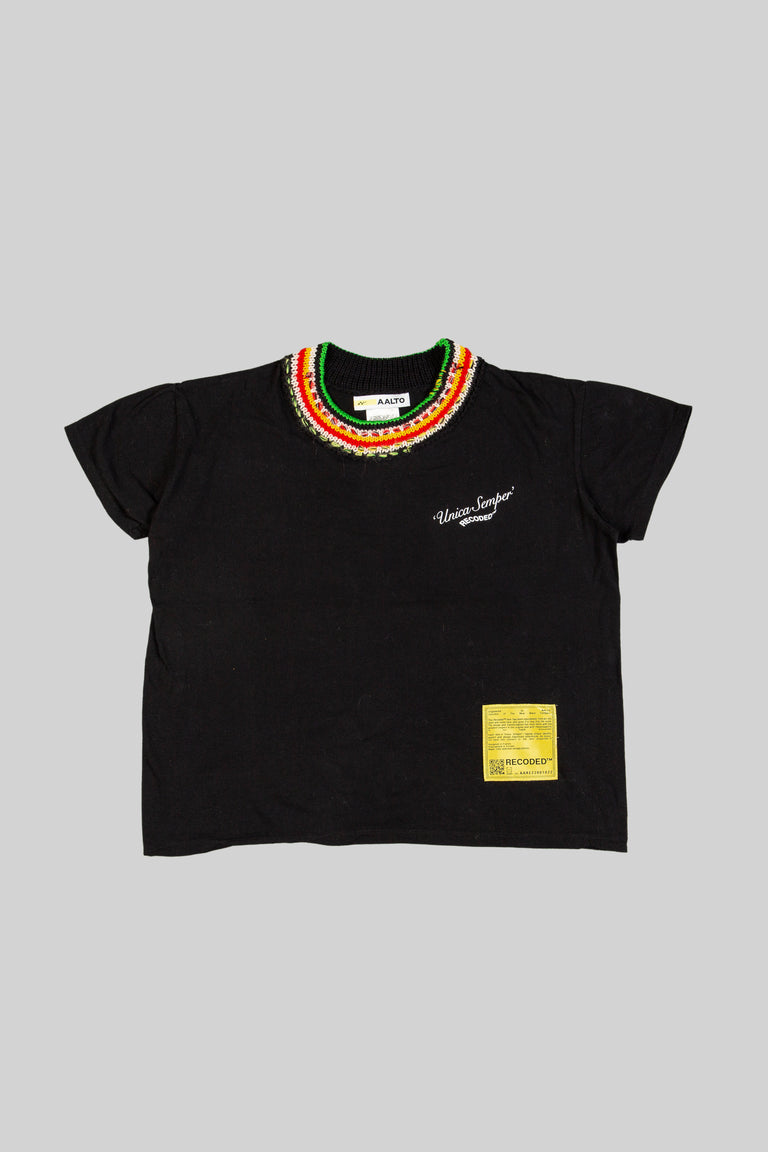 Handknit Collar T-Shirt