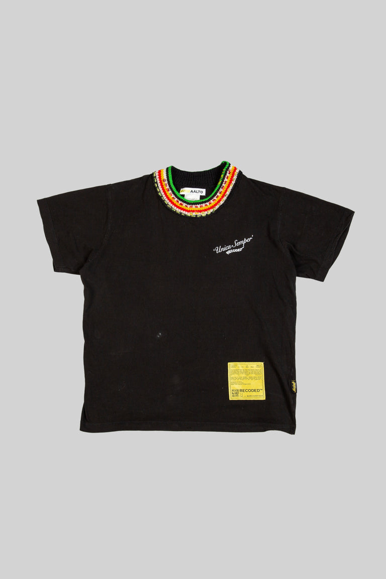 Handknit Collar T-Shirt