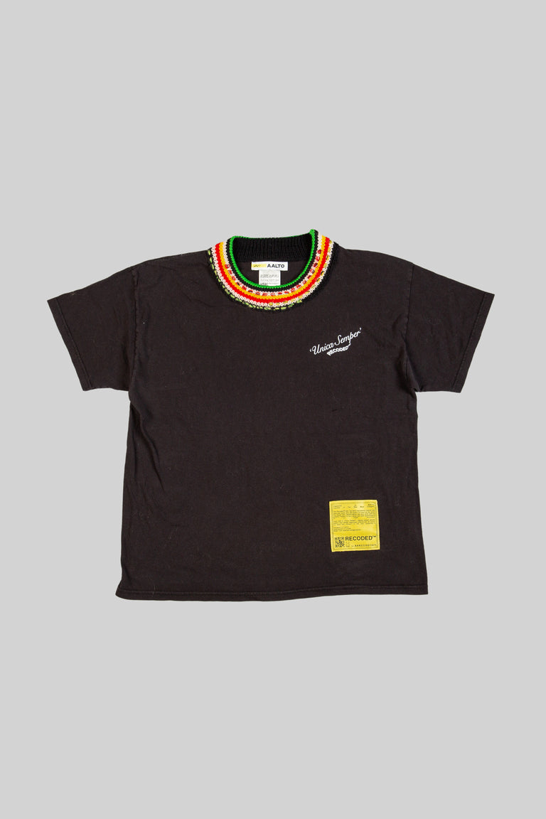 Handknit Collar T-Shirt