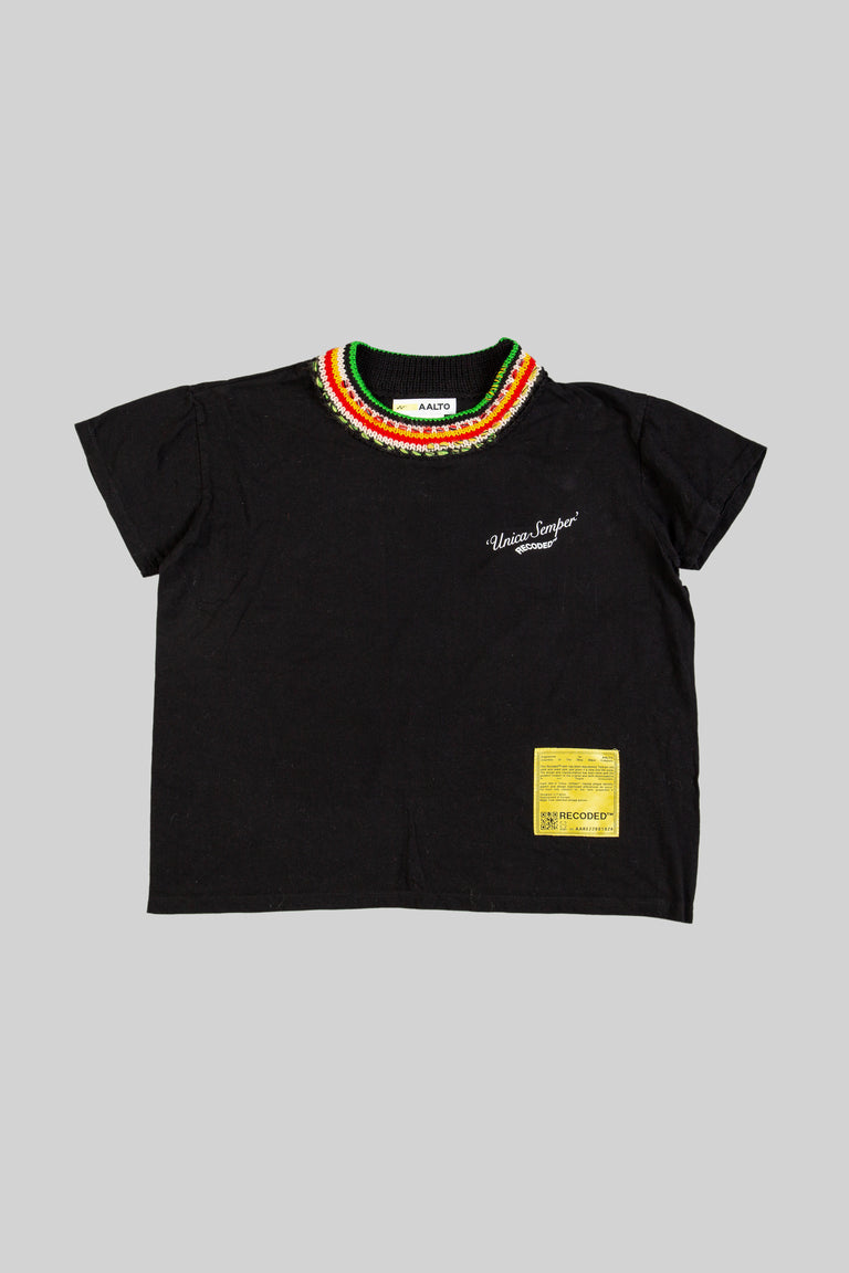 Handknit Collar T-Shirt