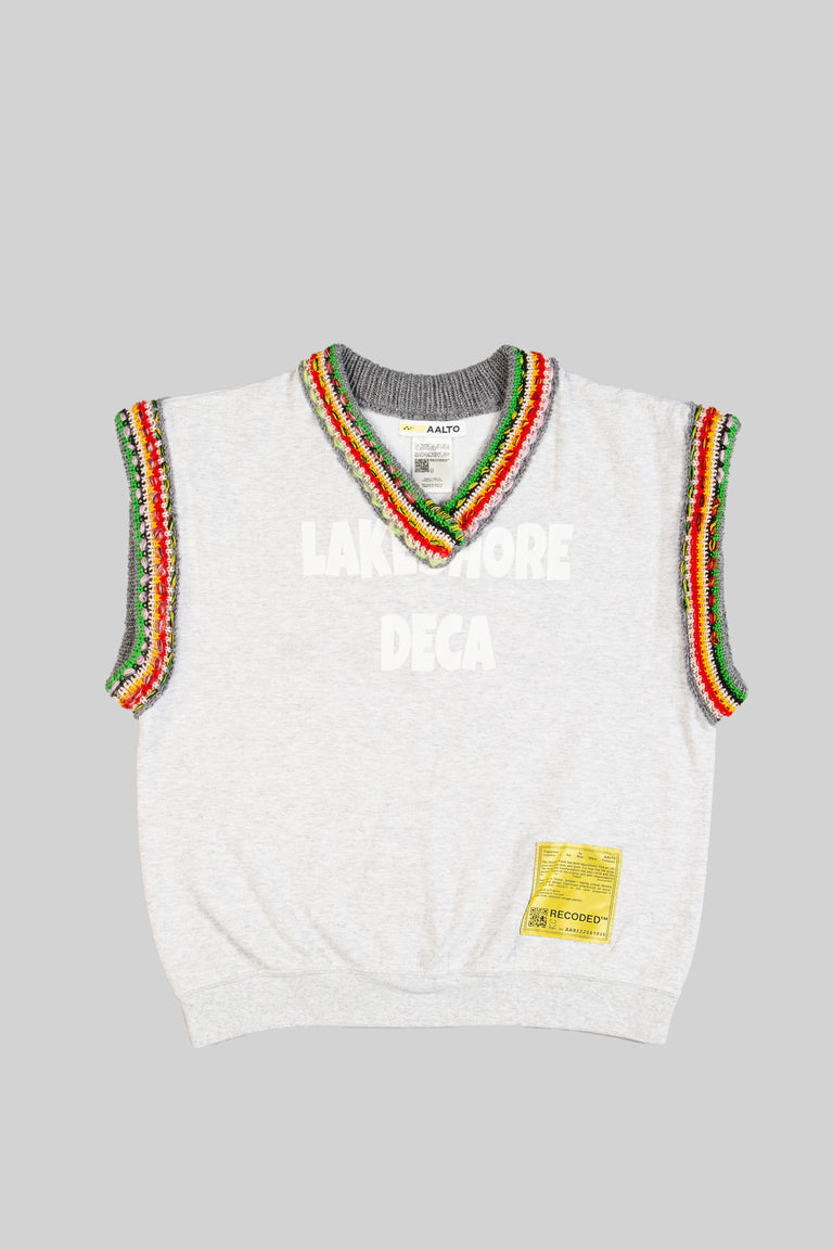 Handknit V-neck Felpa Vest