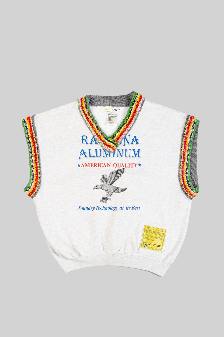 Handknit V-neck Felpa Vest