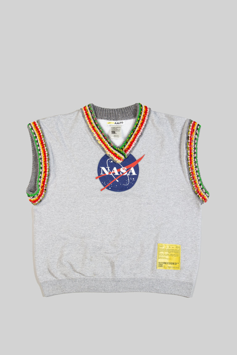 Handknit V-neck Felpa Vest