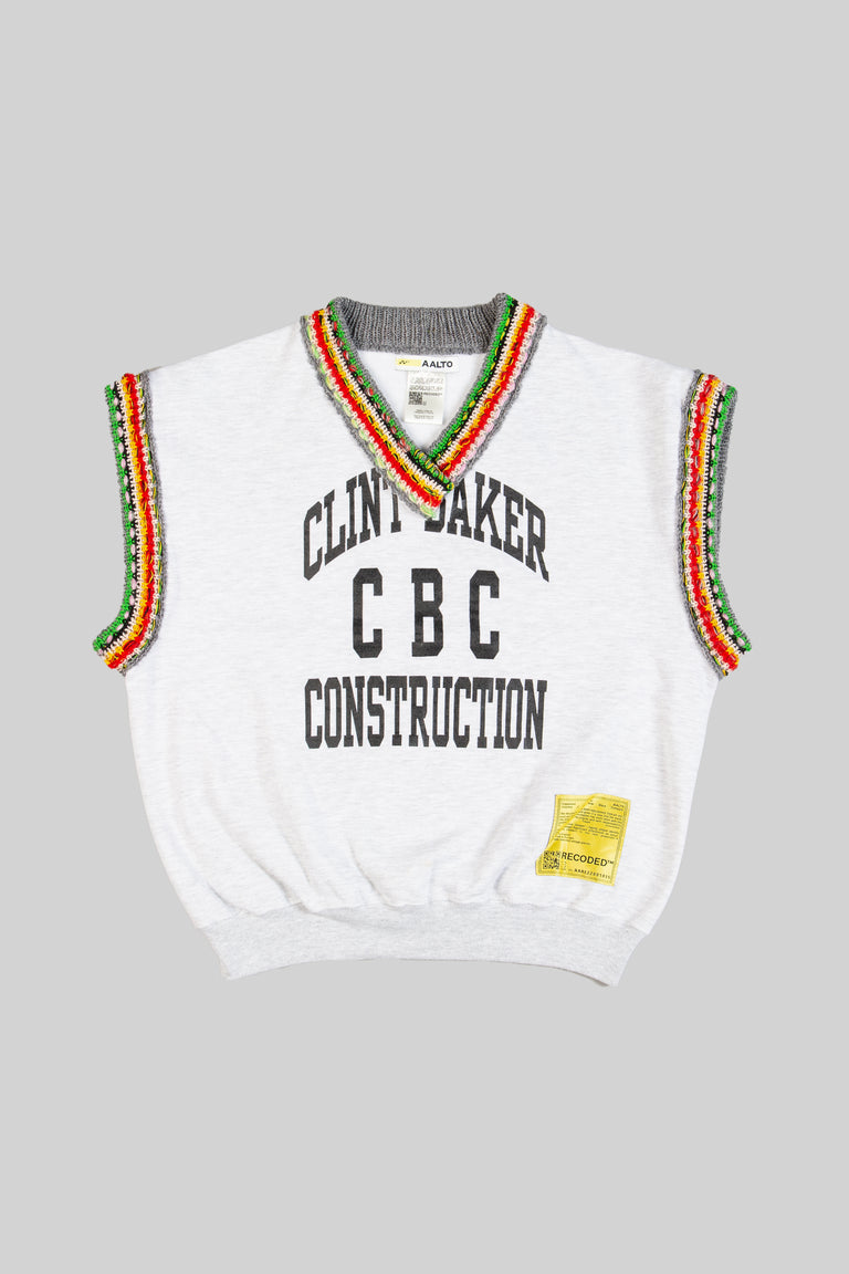 Handknit V-neck Felpa Vest