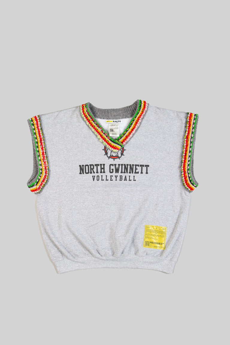 Handknit V-neck Felpa Vest