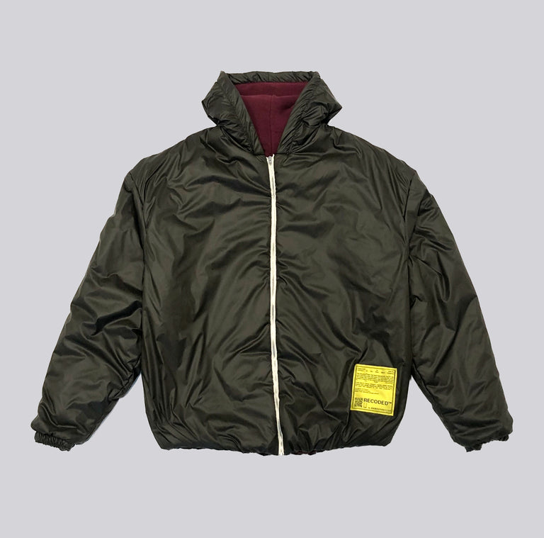 Double Nylon Zip Hoodie