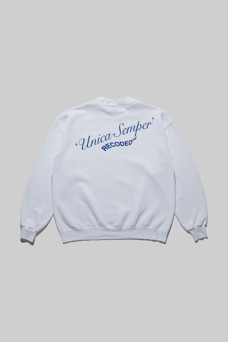 Monochromatic 'Unica Semper' Crewneck Sweatshirt