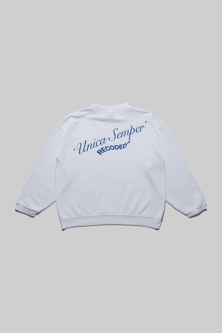 Monochromatic 'Unica Semper' Crewneck Sweatshirt
