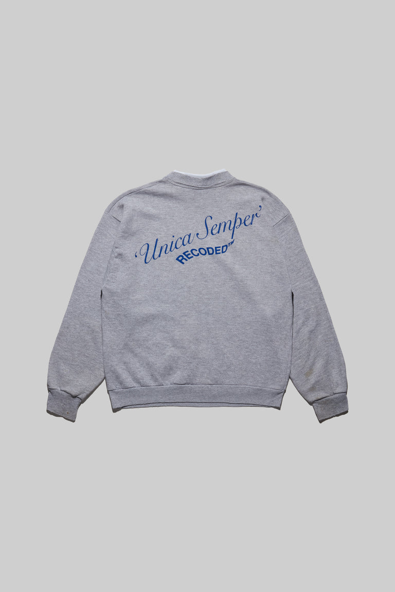 Monochromatic 'Unica Semper' Crewneck Sweatshirt