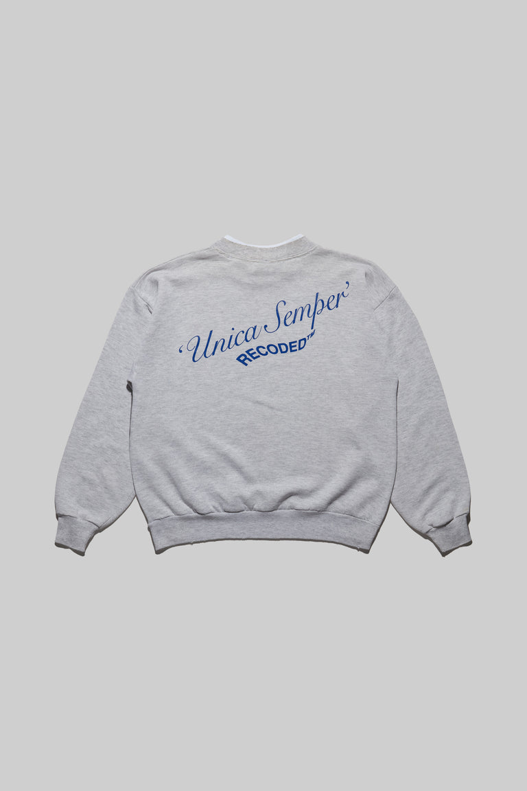 Monochromatic 'Unica Semper' Crewneck Sweatshirt