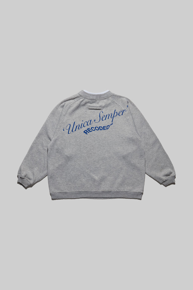 Monochromatic 'Unica Semper' Crewneck Sweatshirt