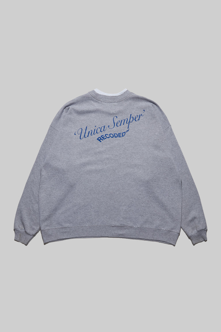 Monochromatic 'Unica Semper' Crewneck Sweatshirt
