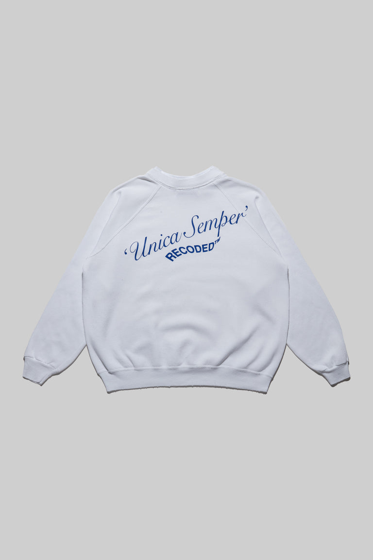 Monochromatic 'Unica Semper' Crewneck Sweatshirt
