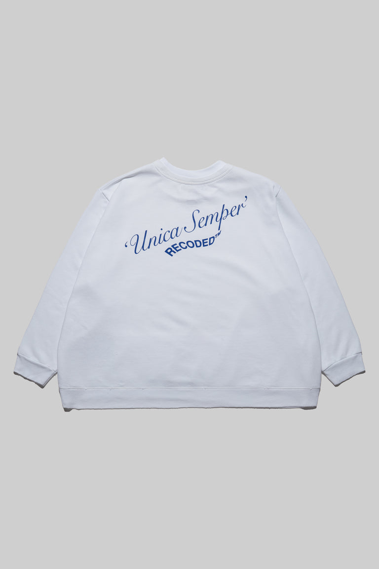 Monochromatic 'Unica Semper' Crewneck Sweatshirt
