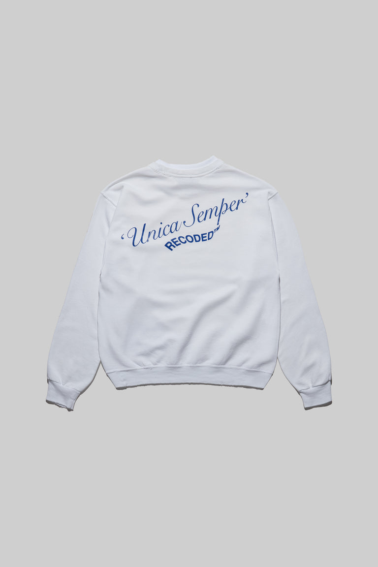 Monochromatic 'Unica Semper' Crewneck Sweatshirt