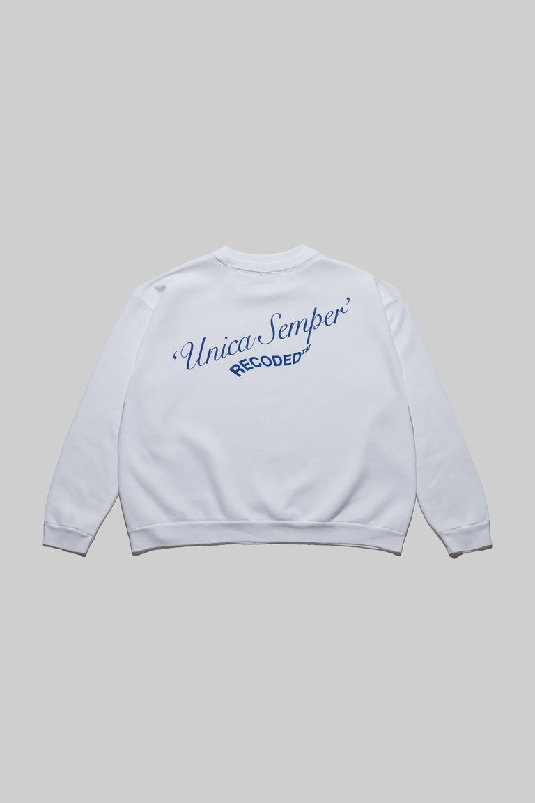 Monochromatic 'Unica Semper' Crewneck Sweatshirt