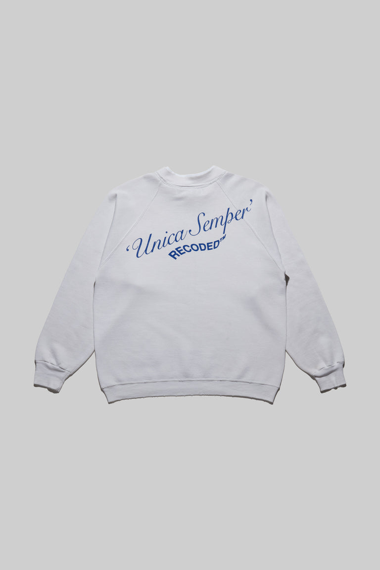 Monochromatic 'Unica Semper' Crewneck Sweatshirt