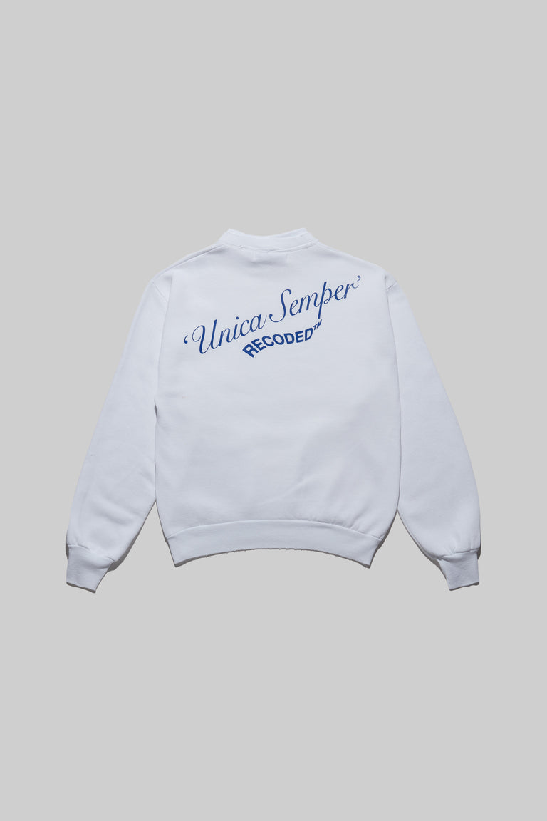 Monochromatic 'Unica Semper' Crewneck Sweatshirt