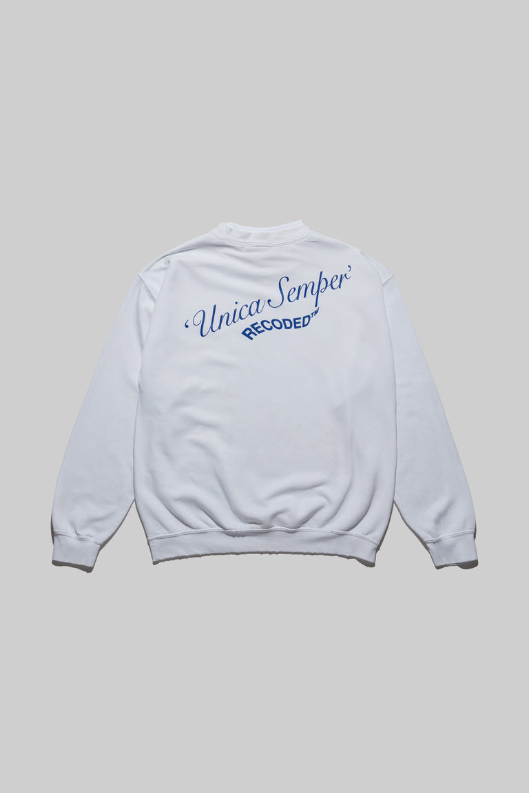 Monochromatic 'Unica Semper' Crewneck Sweatshirt