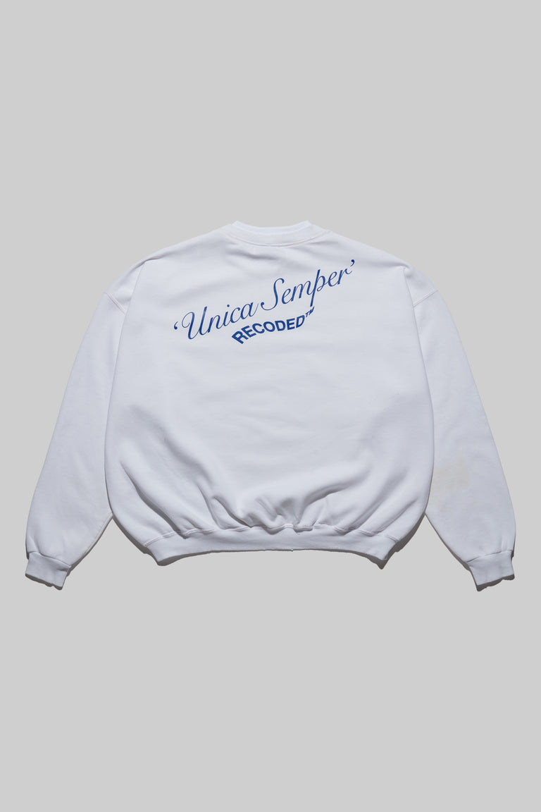 Monochromatic 'Unica Semper' Crewneck Sweatshirt