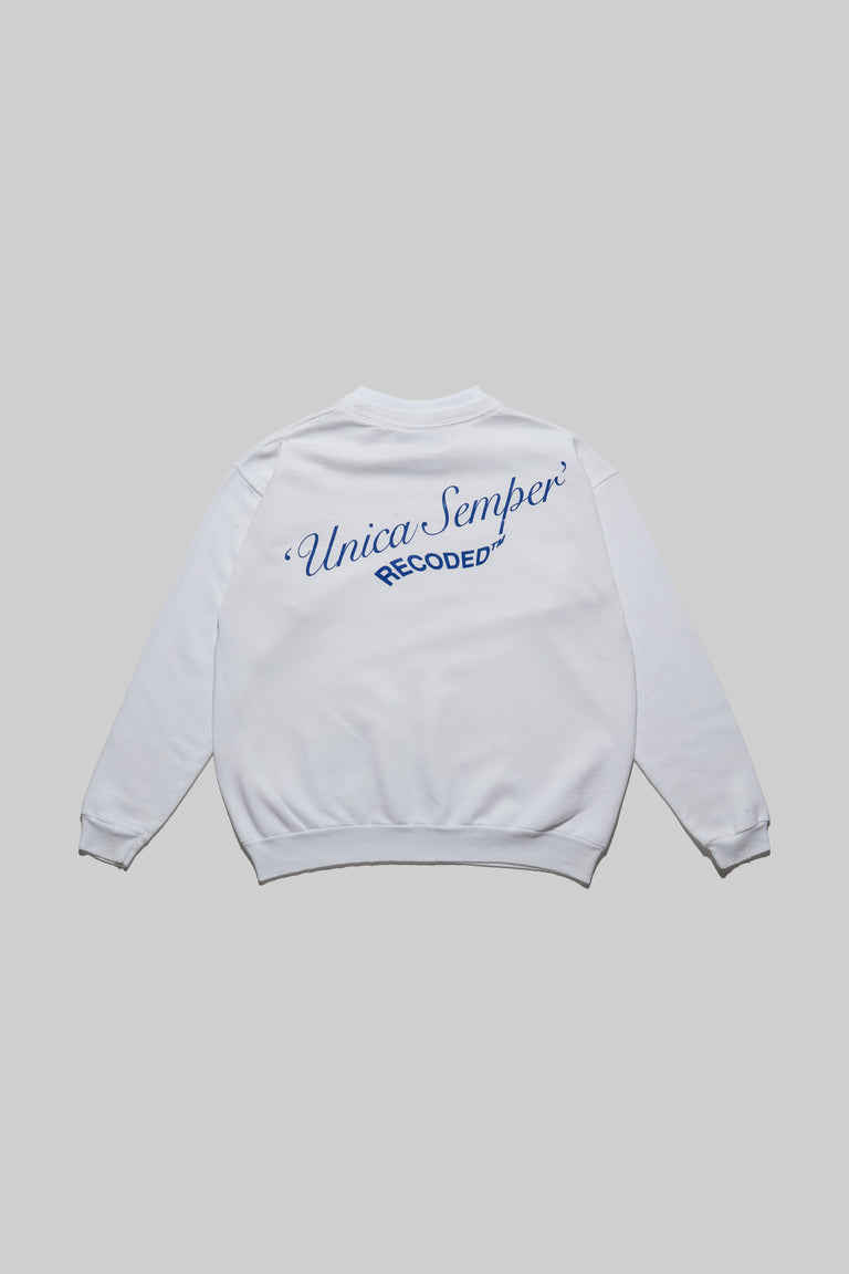 Monochromatic 'Unica Semper' Crewneck Sweatshirt