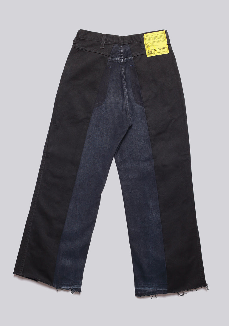 Large Biais Cut Split Denim