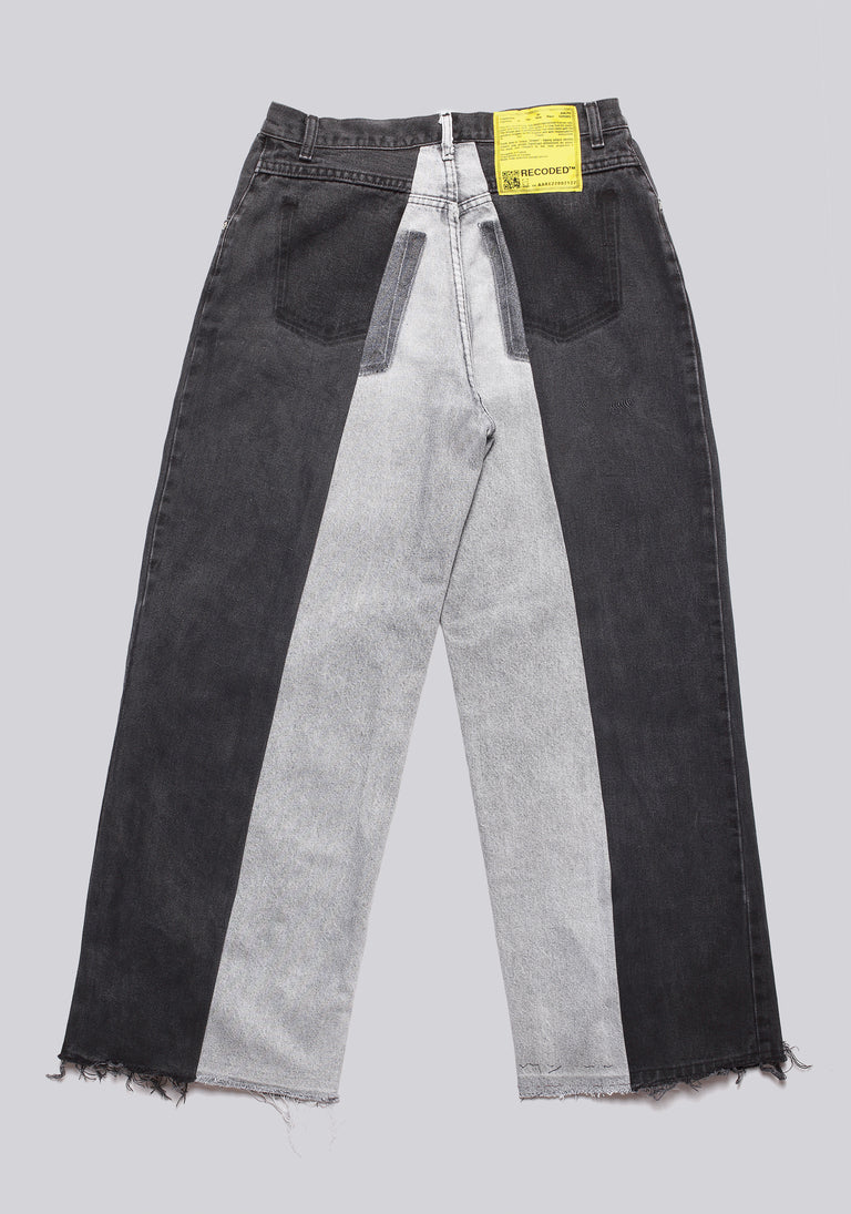 Large Biais Cut Split Denim