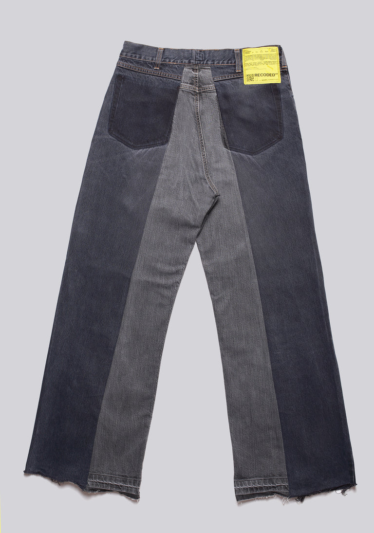Large Biais Cut Split Denim