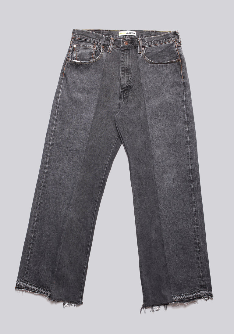 Large Biais Cut Split Denim