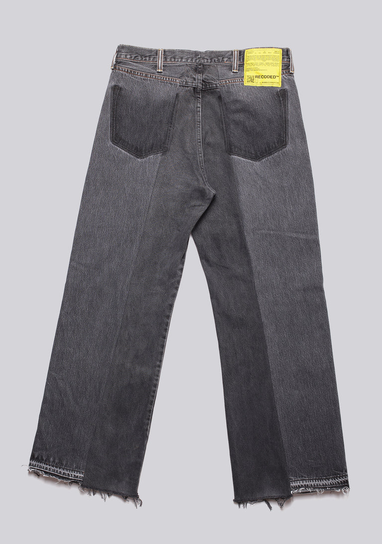 Large Biais Cut Split Denim