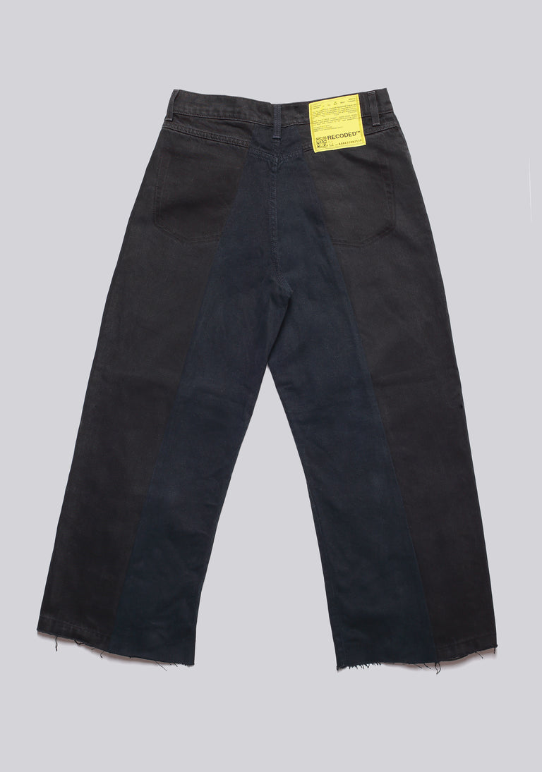 Large Biais Cut Split Denim