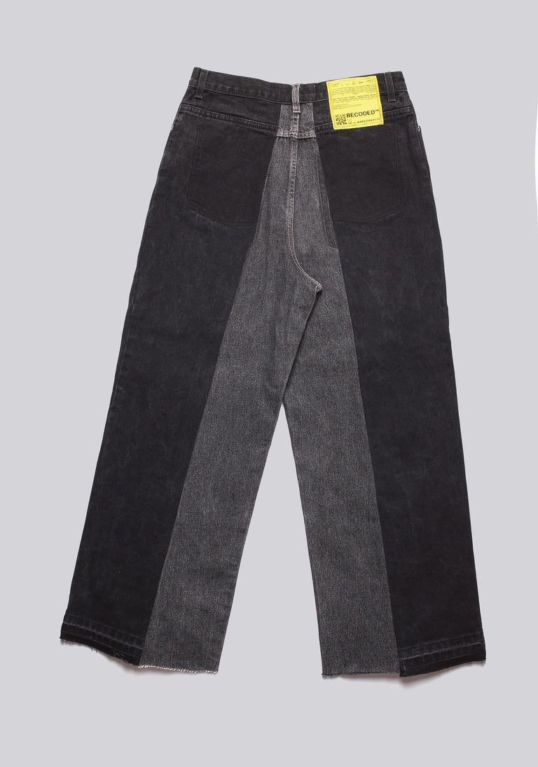 Large Biais Cut Split Denim