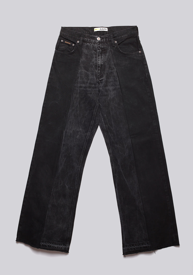 Large Biais Cut Split Denim