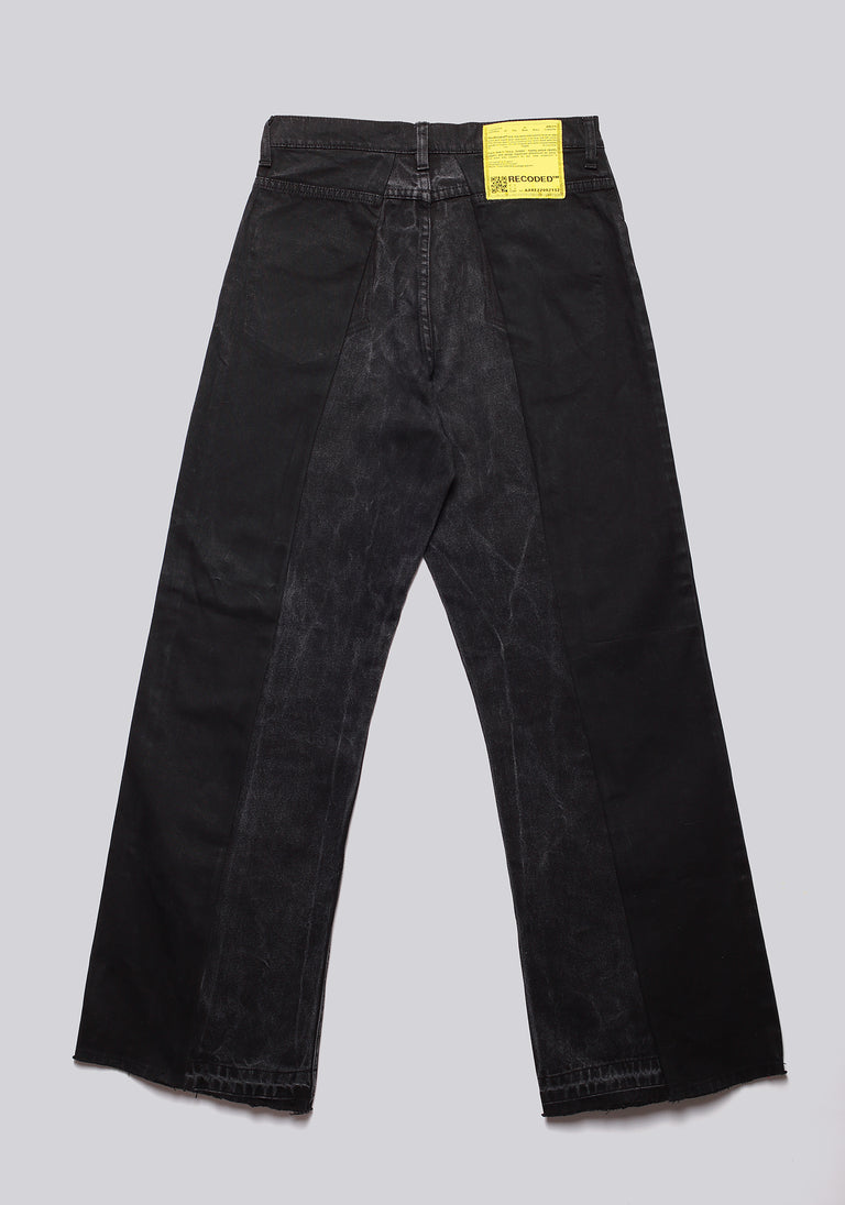 Large Biais Cut Split Denim