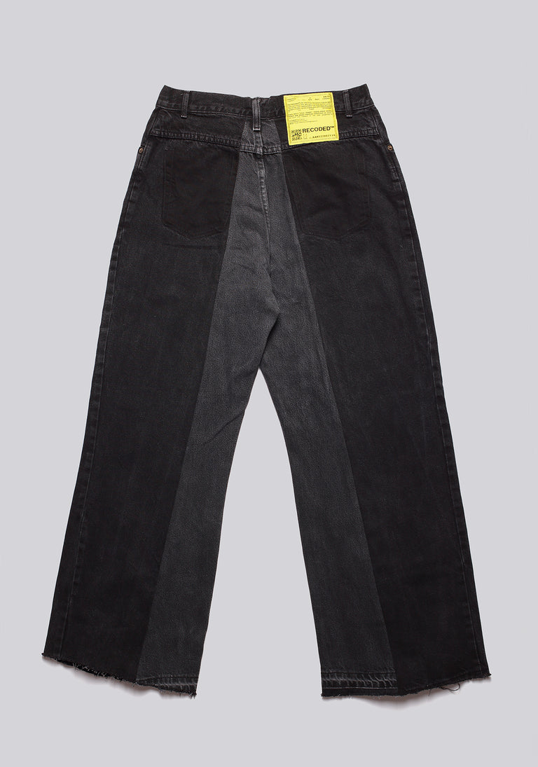 Large Biais Cut Split Denim
